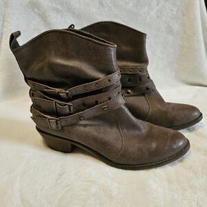 Steve Madden Leather Ankle Cowboy Booties Women's Size 8.5 Used